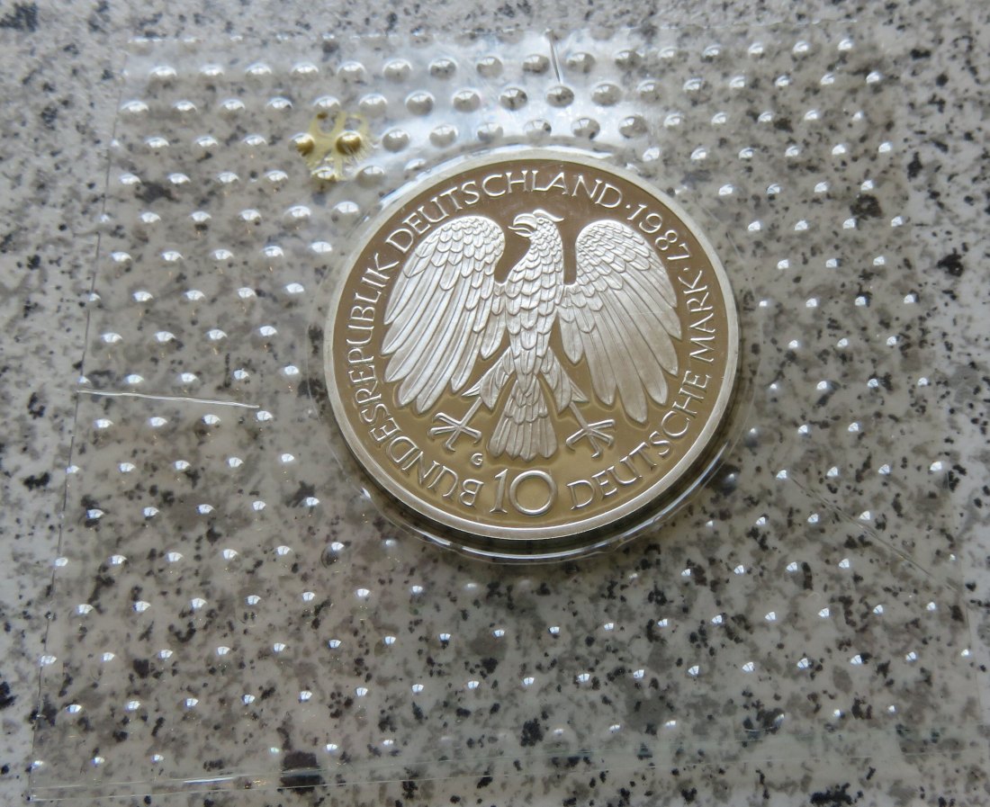  BRD 10 DM 1987 G, PP, 30 Jahre Römische Verträge   