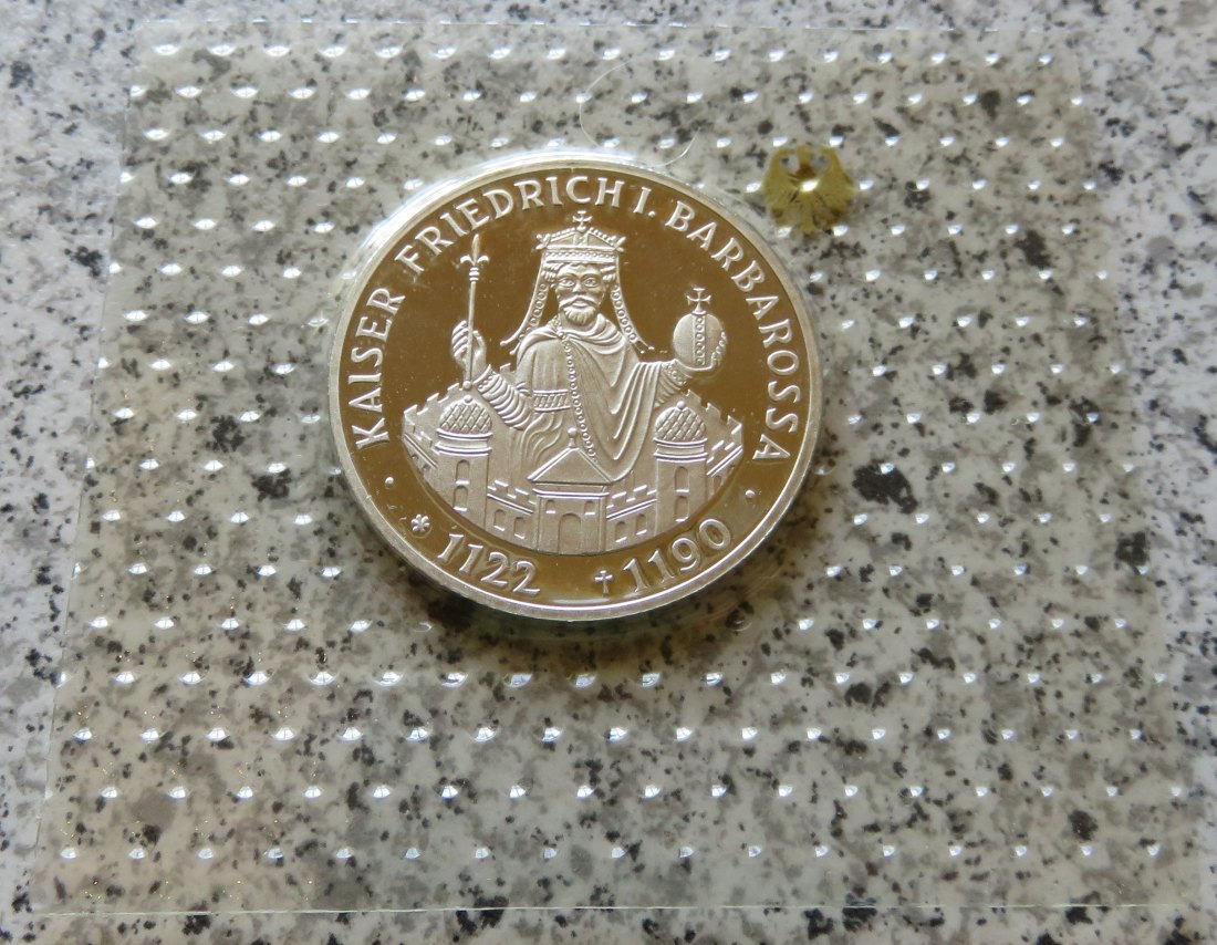  BRD 10 DM 1990 F, PP, Kaiser Friedrich I. Barbarossa   