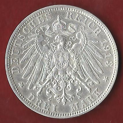  Bayern 3 Mark 1913 Münzankauf Koblenz Frank Maurer AK 22   