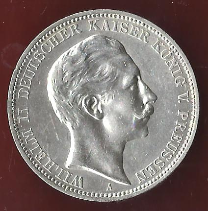  Preussen 3 Mark 1909 Münzankauf Koblenz Frank Maurer AK 24   