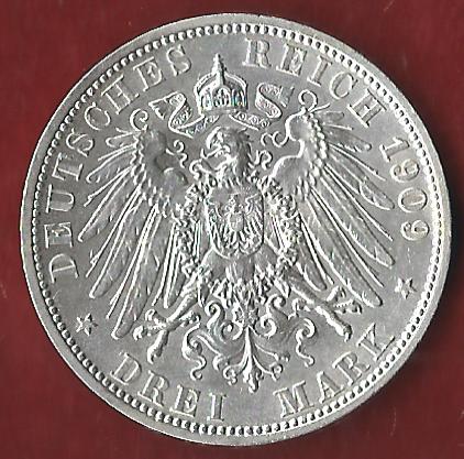  Preussen 3 Mark 1909 Münzankauf Koblenz Frank Maurer AK 24   
