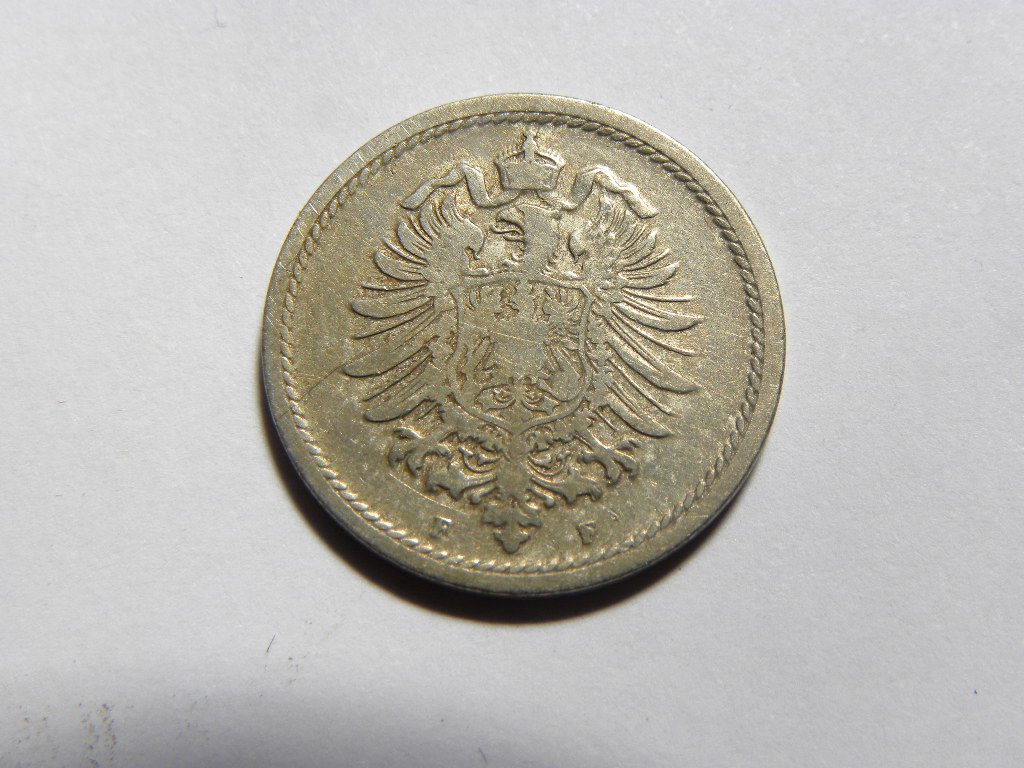Deutschland Kaiserreich 5 Pfennig 1876 F, ss