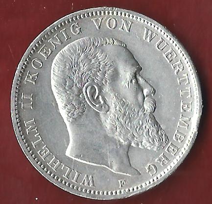  Wuerttemberg  3 Mark 1912 Münzankauf Koblenz Frank Maurer AK 26   