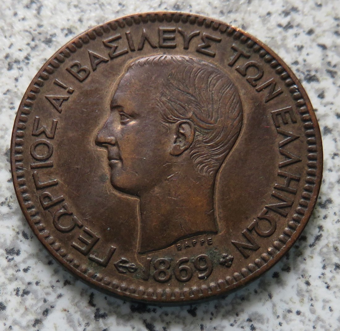 Griechenland 10 Lepta 1869 BB, besser   