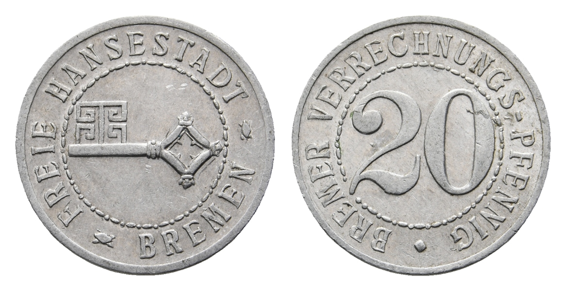  Notgeld; Bremen 20 Pfennig   