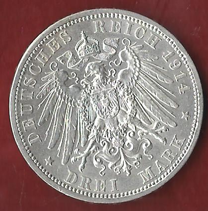  Preussen  3 Mark Uniform 1914 Münzankauf Koblenz Frank Maurer AK 29   