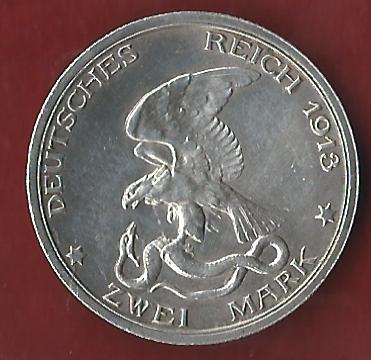  Preussen  2 Mark Befreiungskriege 1913 Münzankauf Koblenz Frank Maurer AK 30   