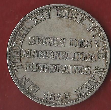  Preussen Mansfelder Bergthaler 1846 Münzankauf Koblenz Frank Maurer AK 37   