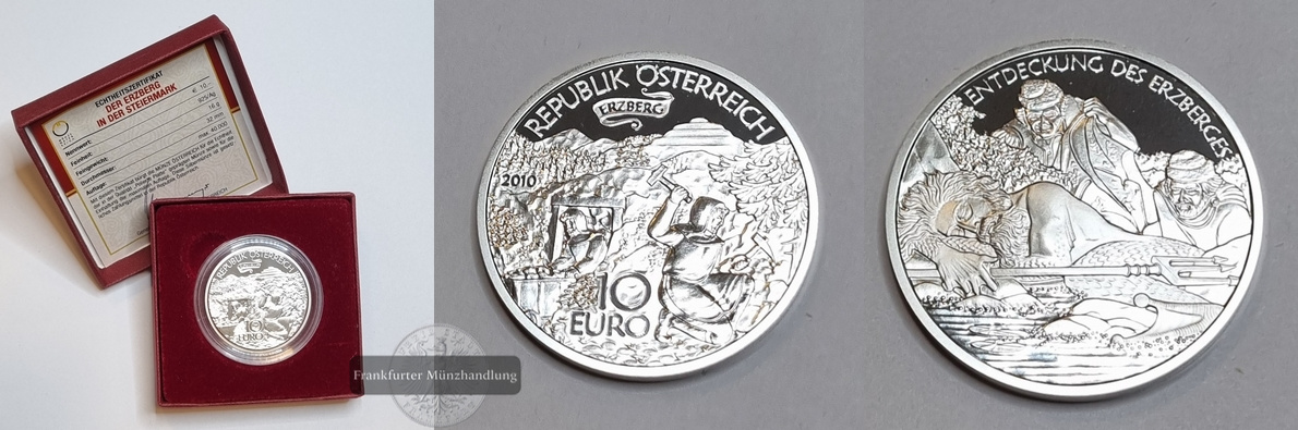  Österreich 10 Euro 2010 Erzberg FM-Frankfurt Feinsilber: 16g   
