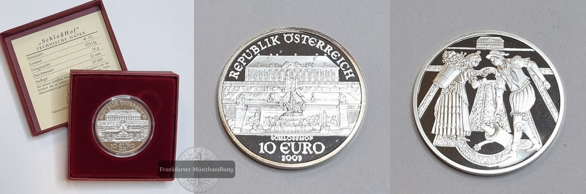  Österreich 10 Euro 2003 Schloss Hof FM-Frankfurt Feinsilber: 16g   