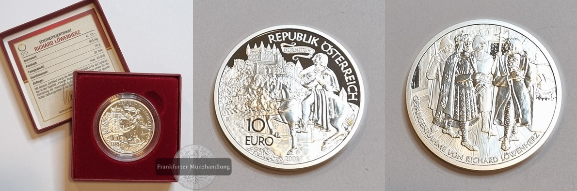  Österreich 10 Euro 2009 Richard Löwenherz FM-Frankfurt Feinsilber: 16g   