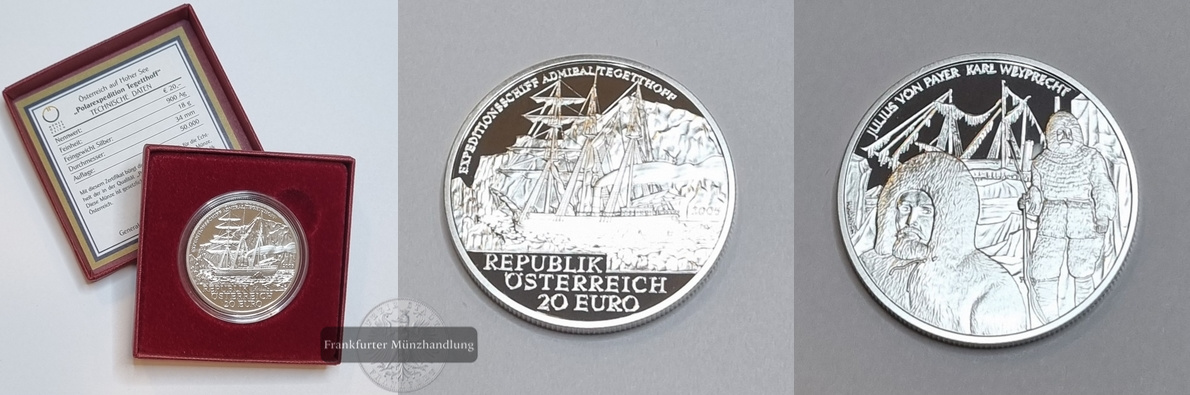  Österreich 20 Euro 2005 Polarexpedition FM-Frankfurt Feinsilber: 18g   