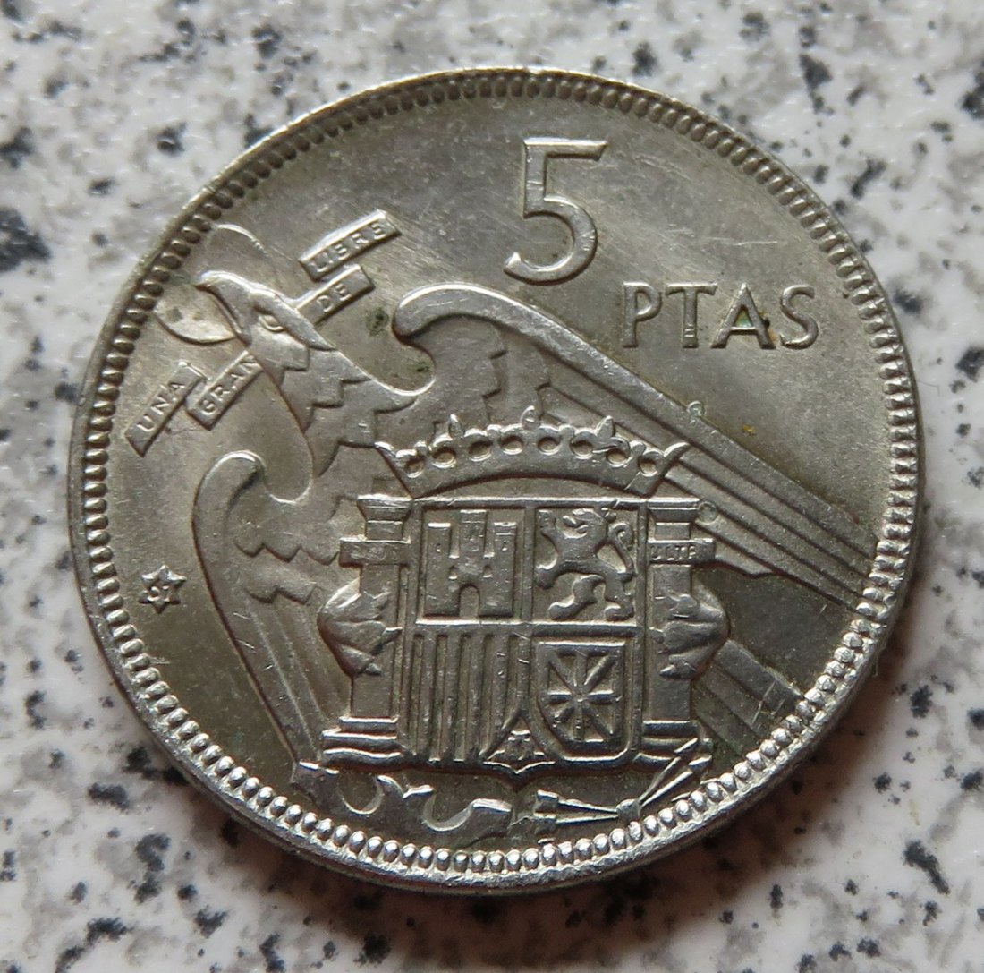  Spanien 5 Pesetas 1957 Sternchen 61   
