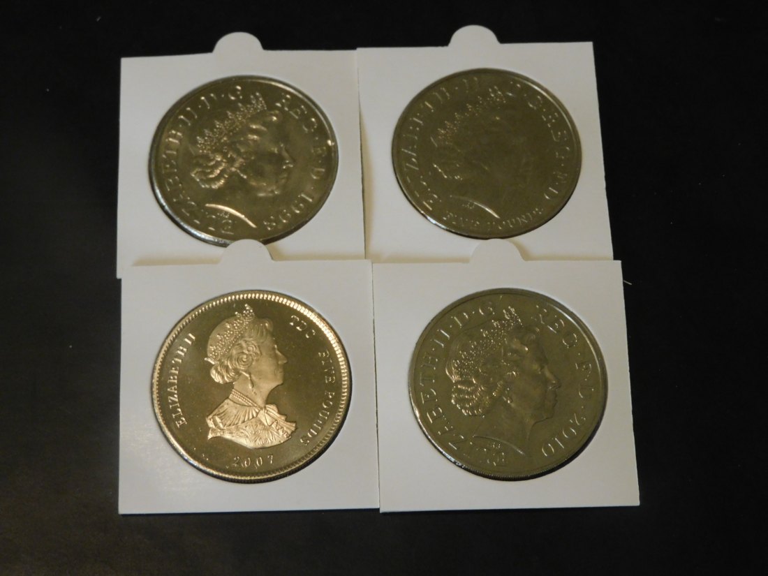  UNITED KINGDOM 4X 5 POUNDS 1998-2002-07-11.GRADE-PLEASE SEE PHOTOS.   