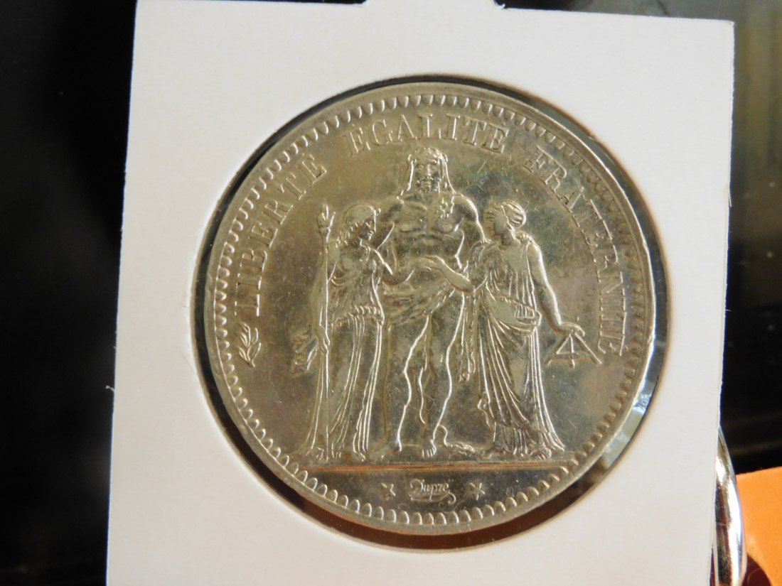 FRANCE 5 FRANCS 1873A.GRADE-PLEASE SEE PHOTOS.