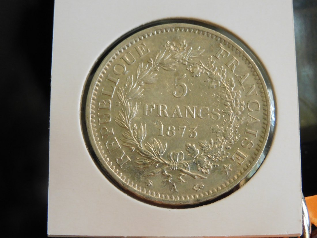  FRANCE 5 FRANCS 1873A.GRADE-PLEASE SEE PHOTOS.   