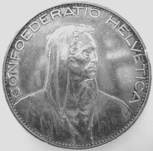  Schweiz 5 Franken 1926 B, Ag .900, 25 g   