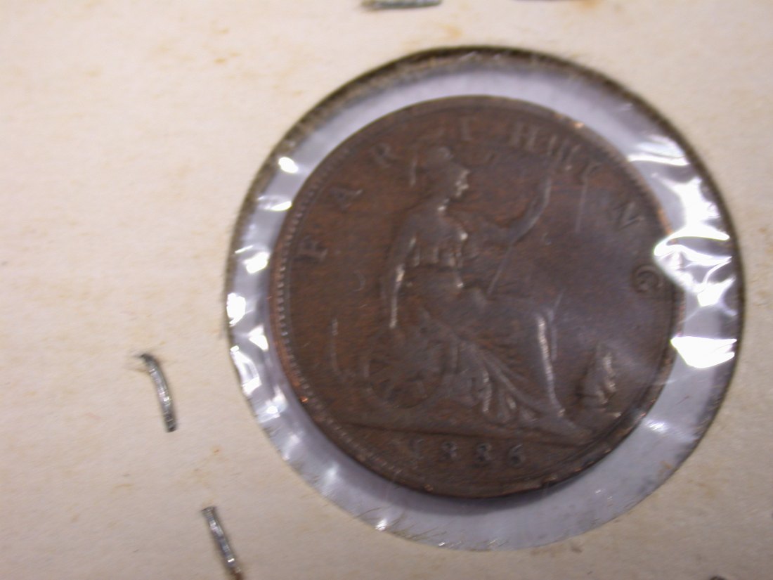 J20 Großbritannien 1 Farthing 1886 in ss Originalbilder