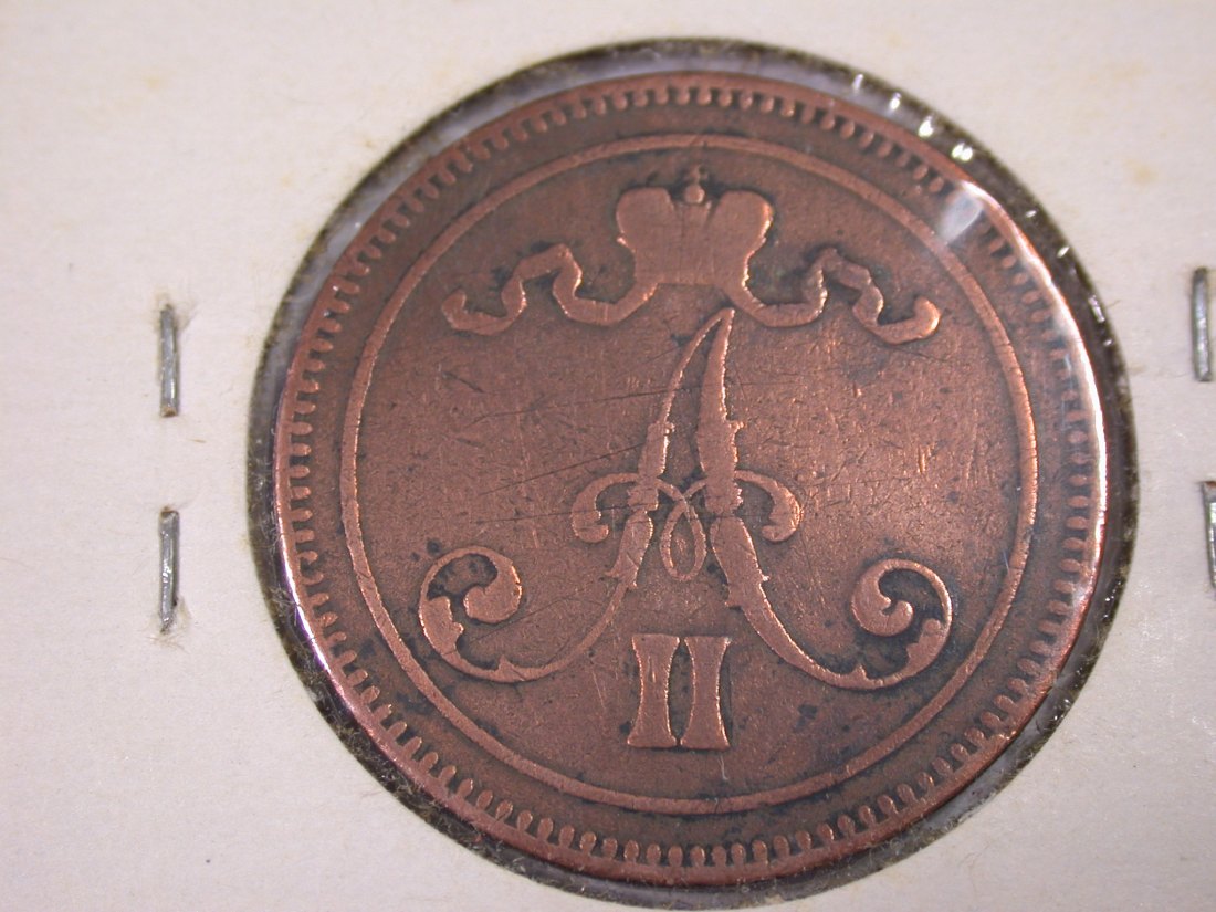  J20  Finnland unter Rußland  10 Penniä  1867 in f.ss   Originalbilder   