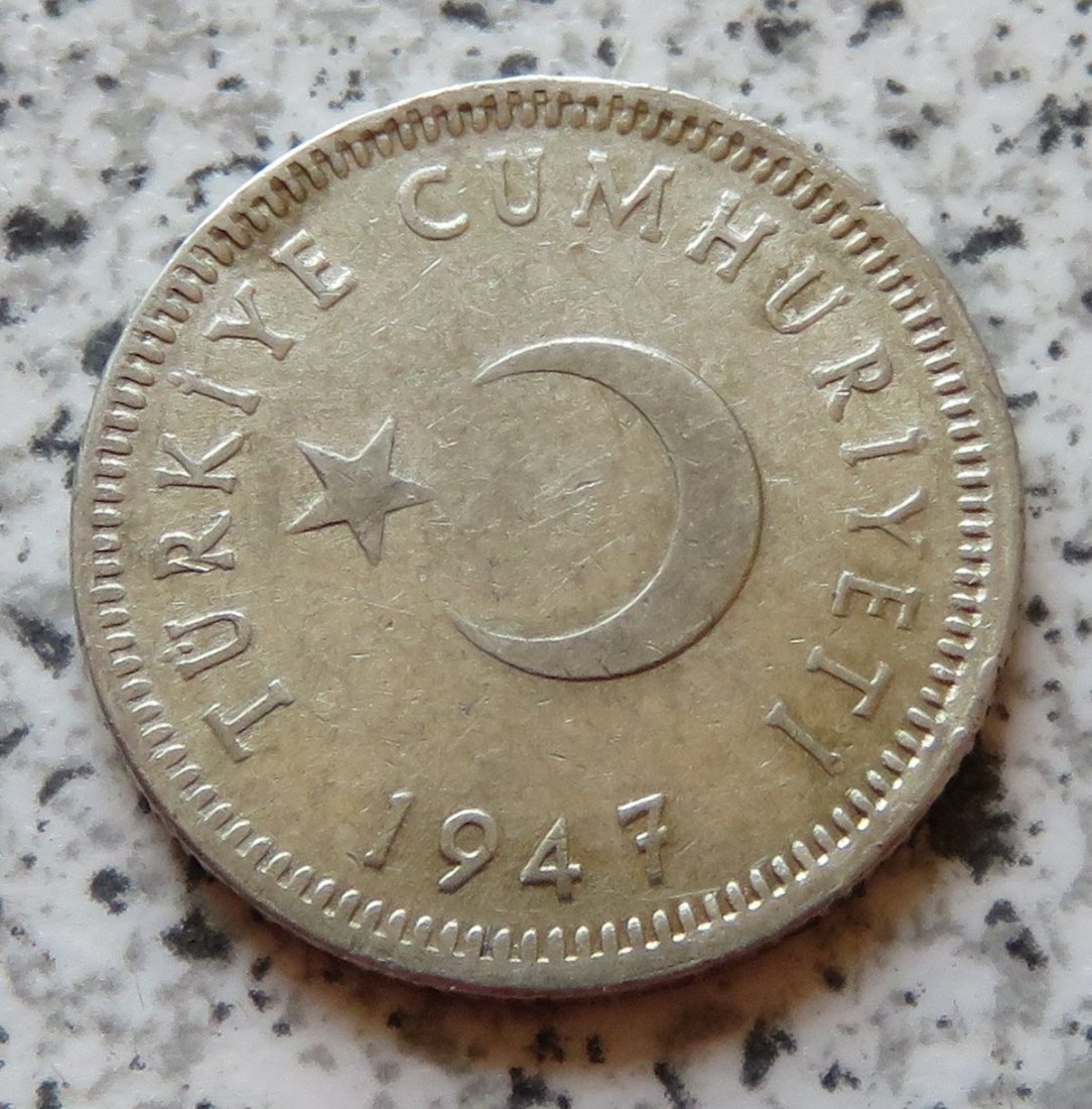  Türkei 50 Kurus 1947, Silber   
