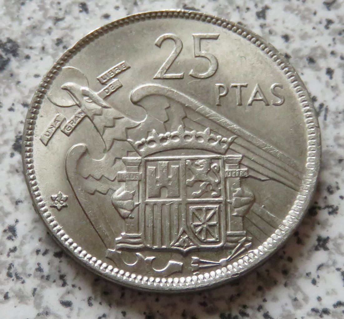  Spanien 25 Pesetas 1957, Sternchen 66   