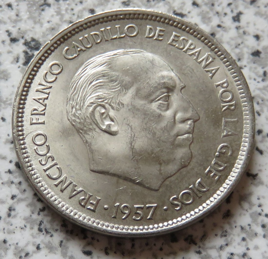  Spanien 25 Pesetas 1957, Sternchen 66   