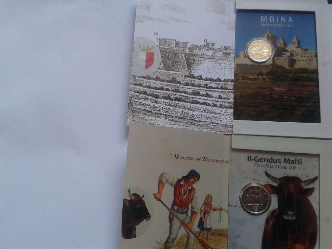  Original 2 x 2 euro 2025 Malta Ochse und Mdina im Folder 2x2 euro 2025 Malta Mdina + Ochse   