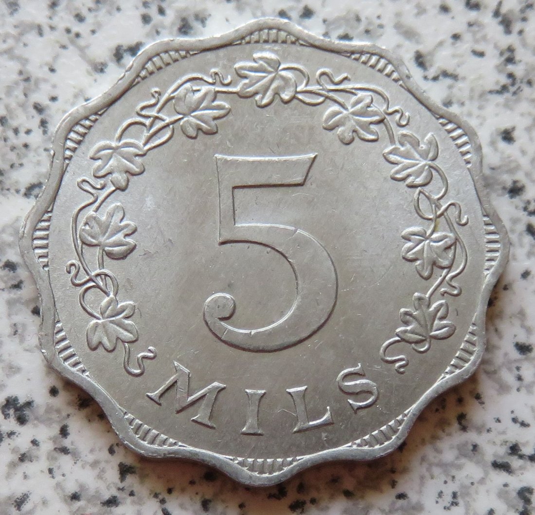  Malta 5 Mils 1972   