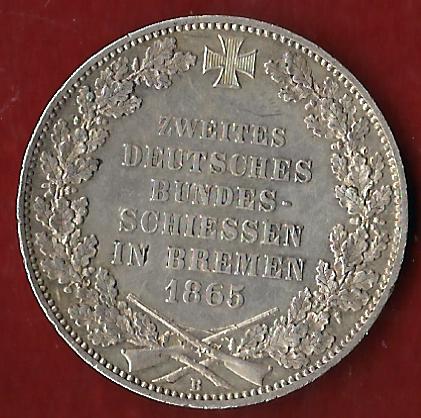  Bremen 1 Thaler Bundesschießen 1965 Münzankauf Koblenz Frank Maurer AK 45   