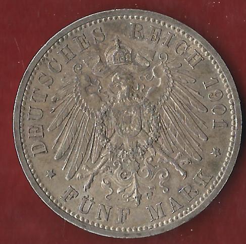  Preussen 5 Mark 1901 200 J vz-st Münzankauf Koblenz Frank Maurer AK 48   