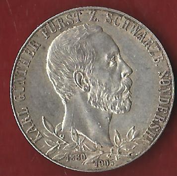  Schwarzburg Sondernshausen 2 Mark 1905 Münzankauf Koblenz Frank Maurer AK 53   