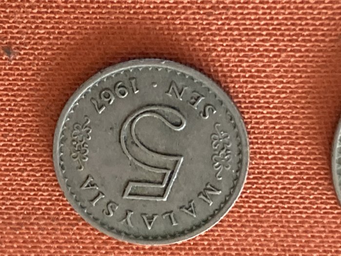  Münze Münzen Umlaufmünze Malaysia 5 Sen 1967   