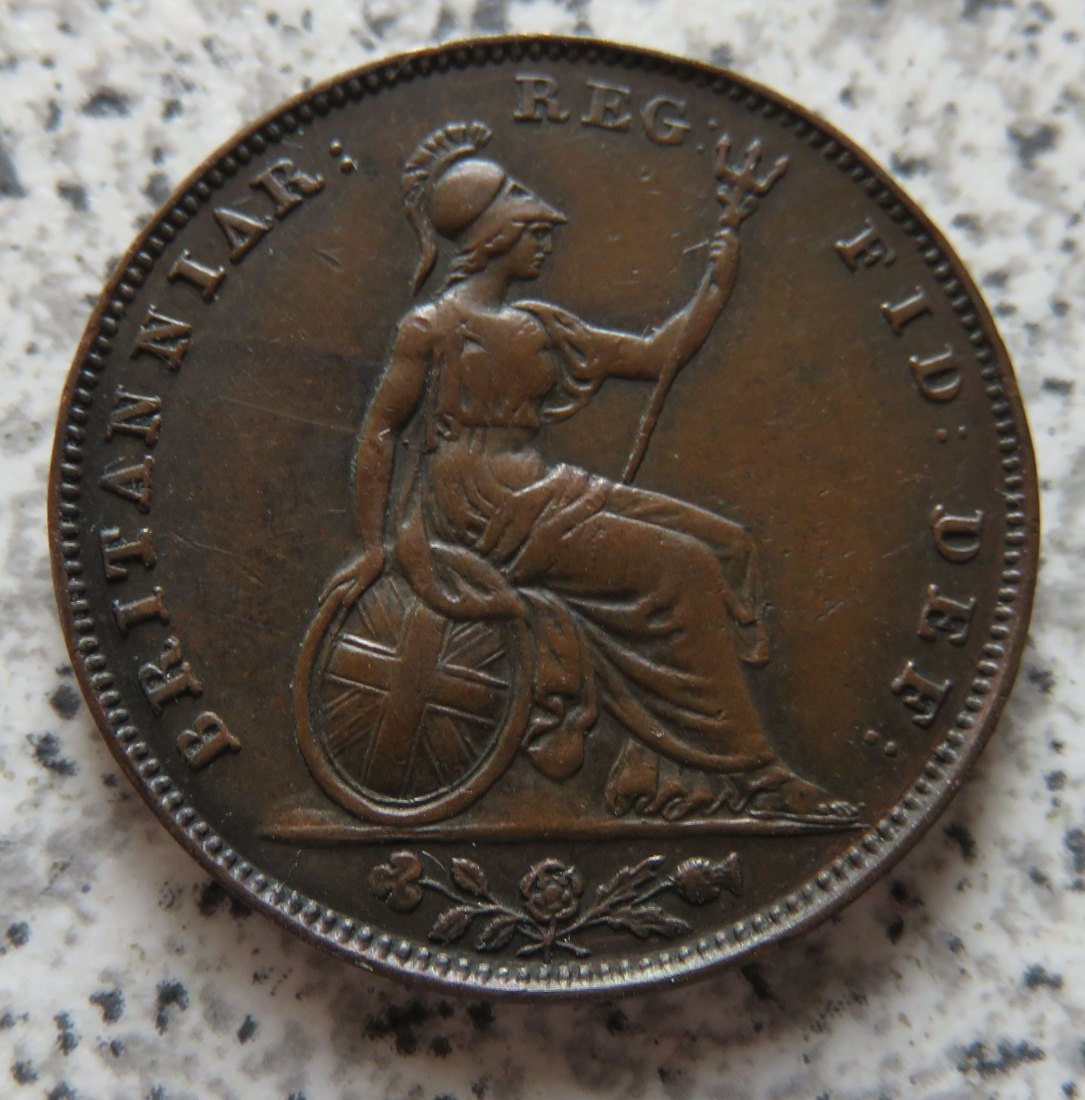  Großbritannien Farthing 1843, besser   