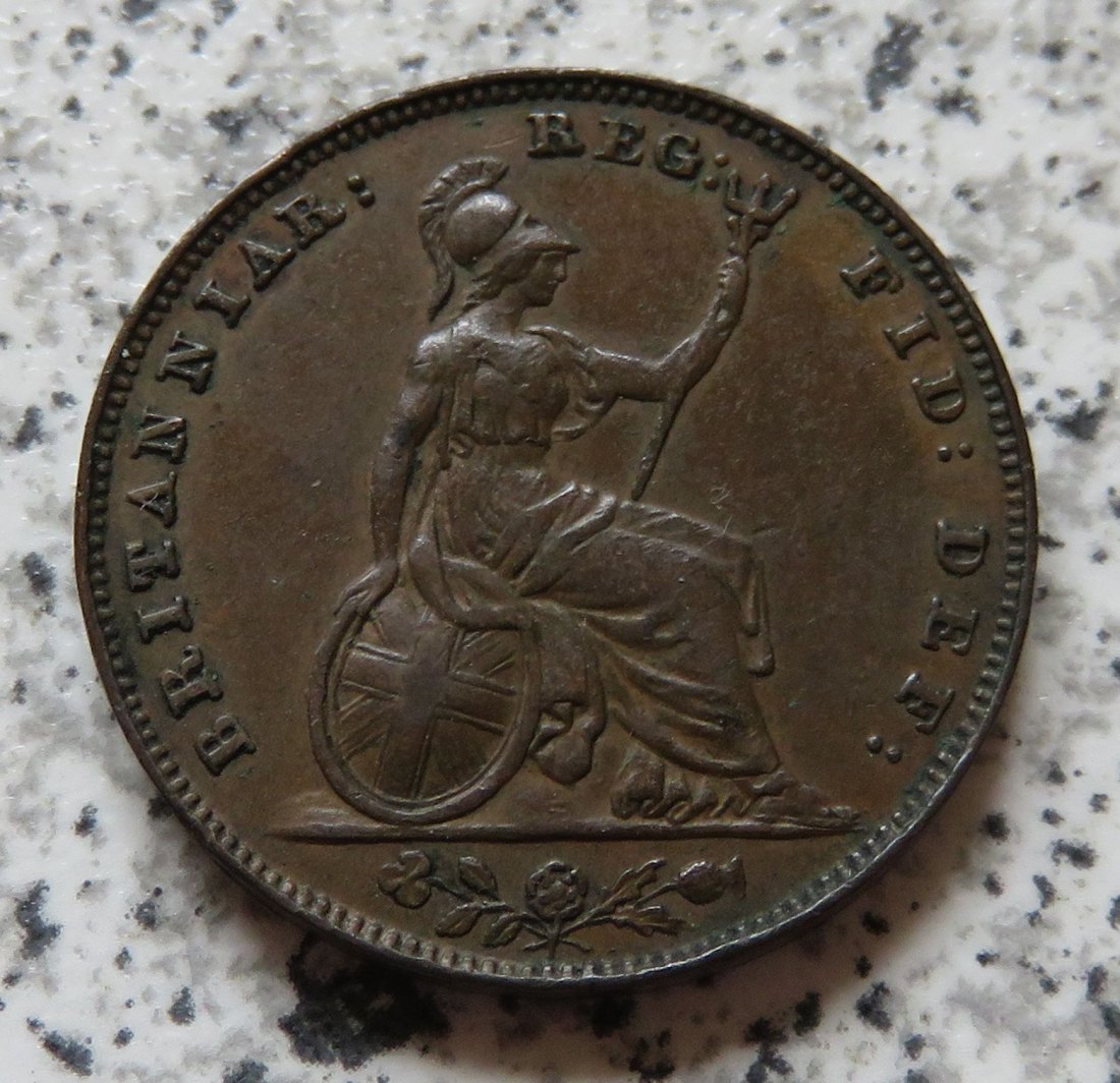  Großbritannien Farthing 1852, besser und selten   