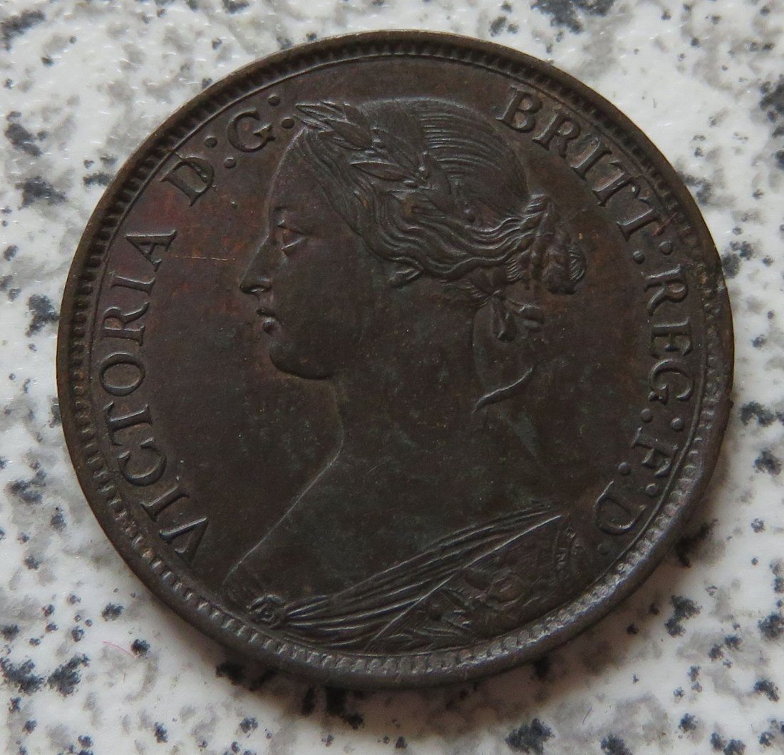 Großbritannien Farthing 1860, besser   
