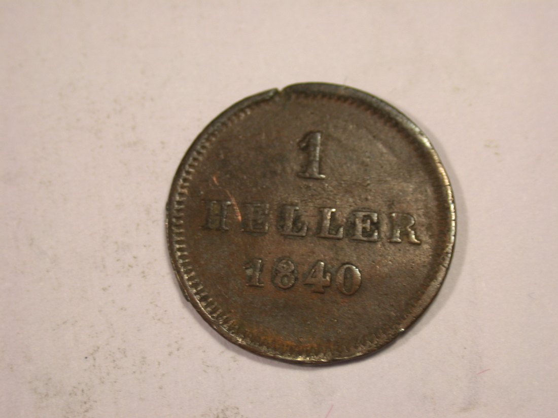 J03 Bayern 1 Heller 1840 in ss, l.gewellt Originalbilder