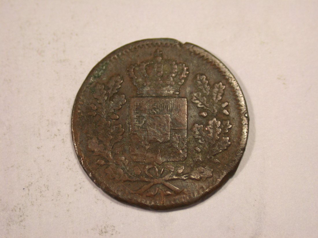  J03 Bayern  1 Heller  1840 in ss, l.gewellt    Originalbilder   