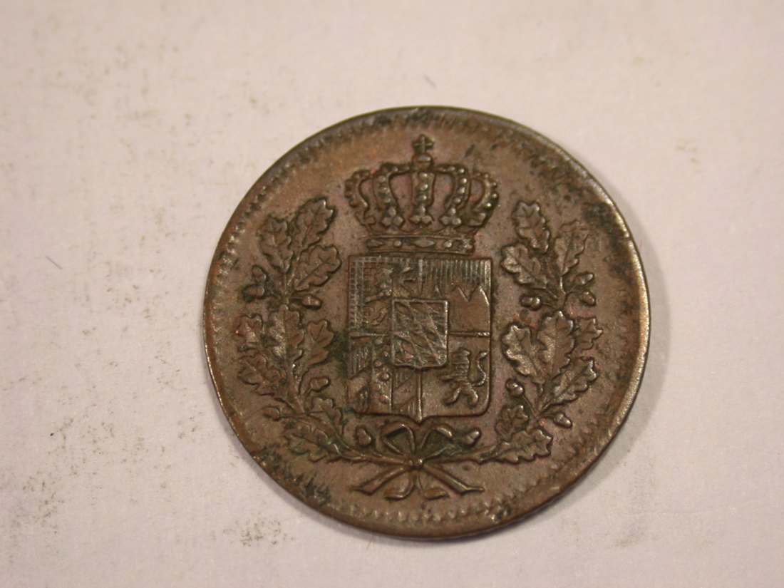  J03 Bayern  1 Heller  1845 in ss-vz  Originalbilder   
