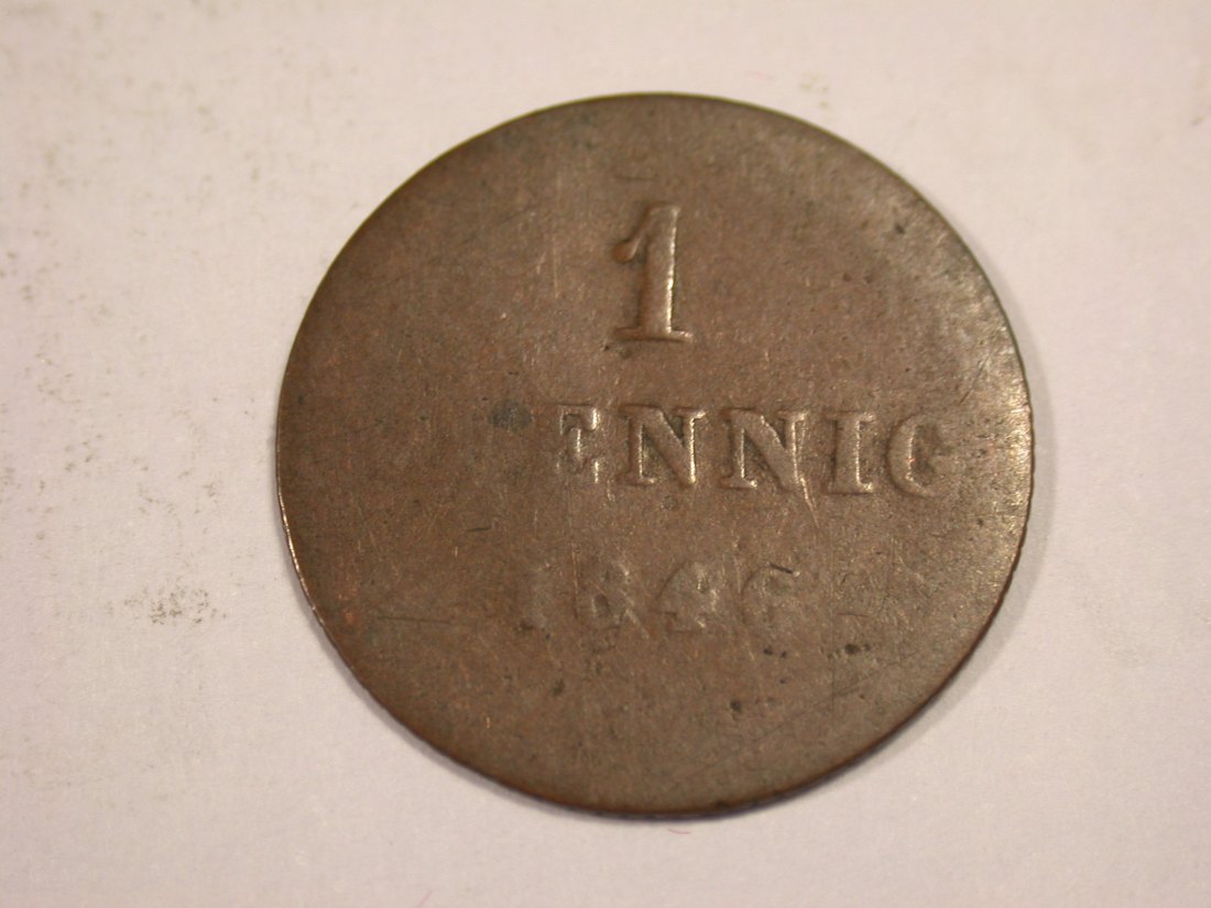 J03 Bayern 1 Pfennig 1846 gering/Belegstück Originalbilder