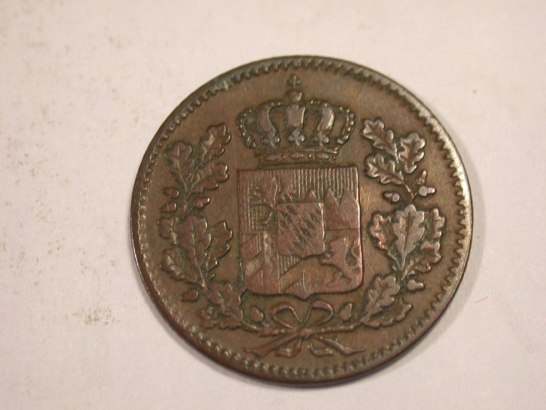  J03 Bayern  1 Pfennig  1845 in ss   Originalbilder   