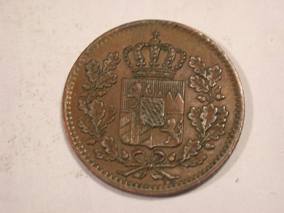  J03 Bayern  1 Pfennig  1848 in ss/ss-vz    Originalbilder   