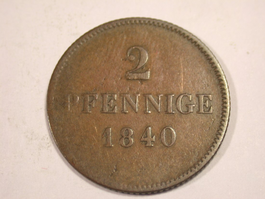  J03  Bayern  2 Pfennig 1840 in ss/ss+  Originalbilder   