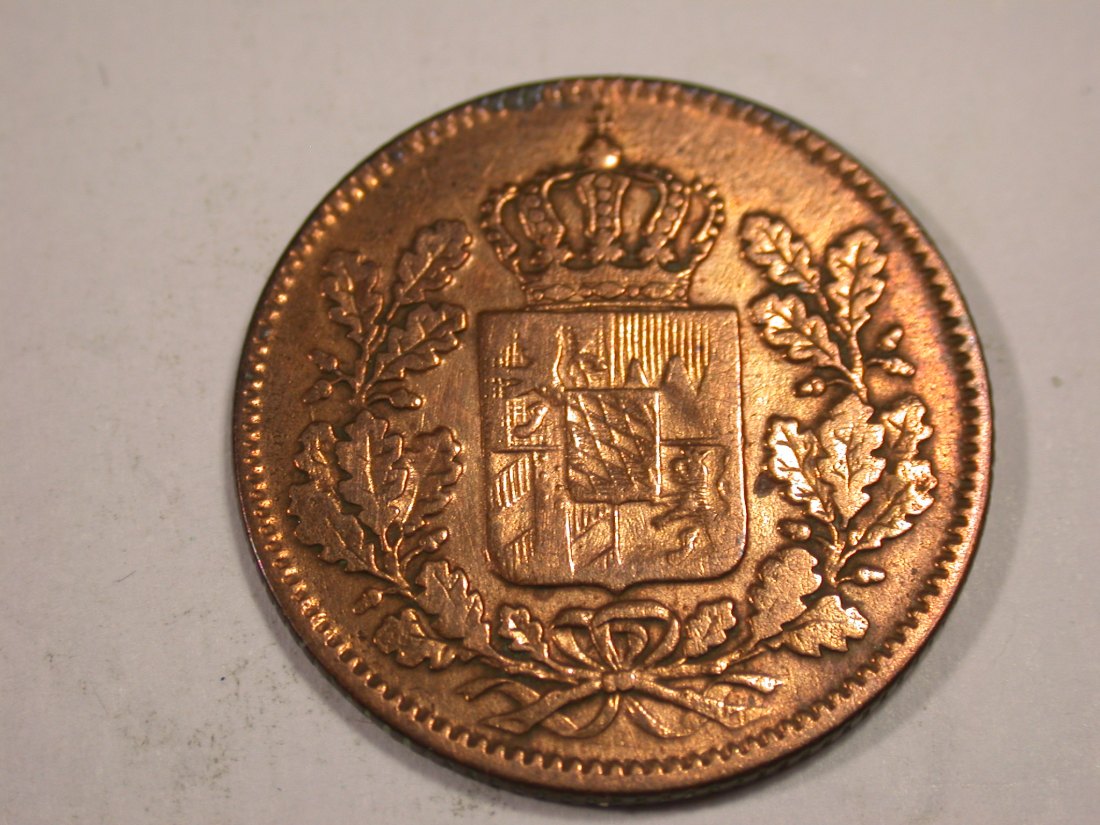  J03  Bayern  2 Pfennig 1843 in ss+ l.geputzt   R  Originalbilder   