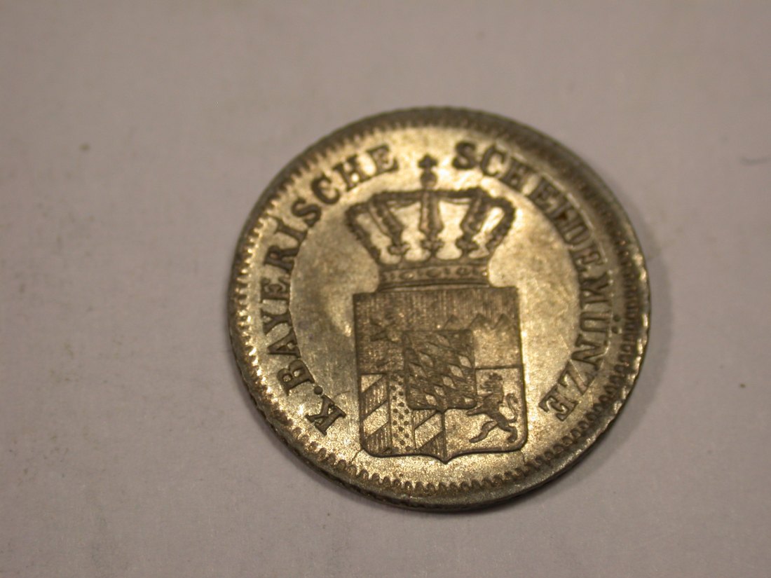  J03  Bayern  1 Kreuzer  1861 in vz/vz-st   Originalbilder   