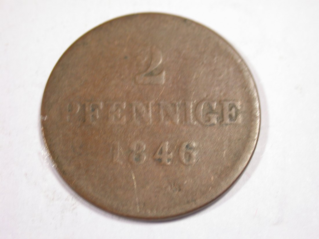  J03  Bayern  2 Pfennig 1846 in schön  Originalbilder   