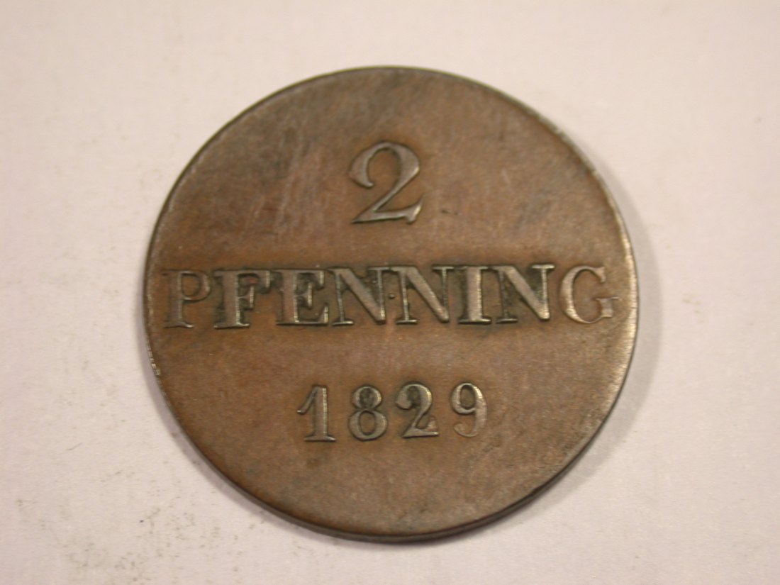  J03  Bayern  2 Pfennig 1829 in ss/ss+  Originalbilder   