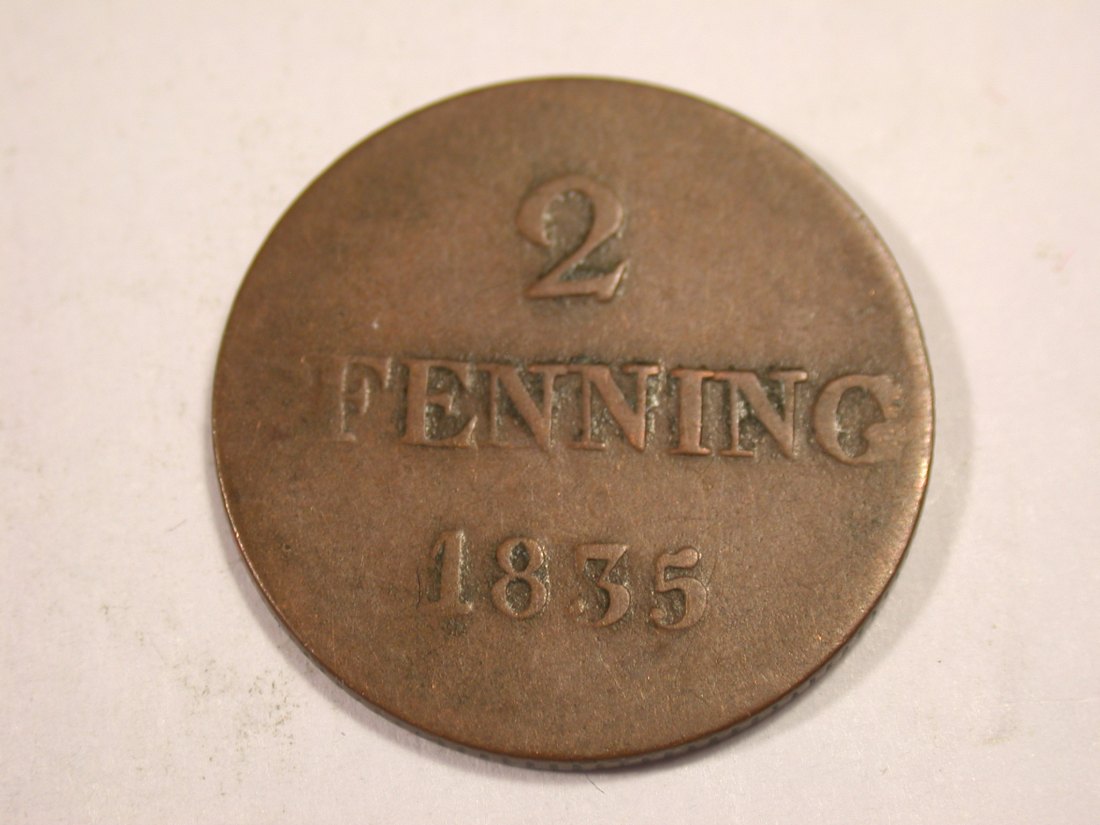  J03  Bayern  2 Pfennig 1835 in s/ss  Originalbilder   