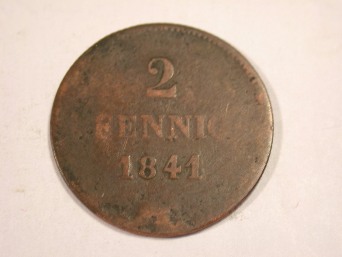  J03  Bayern  2 Pfennig 1841 in f.schön  Originalbilder   