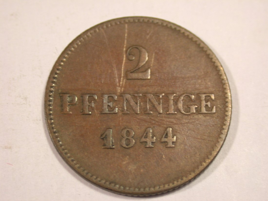  J03  Bayern  2 Pfennig 1844 in ss,leichte Kratzer  Originalbilder   