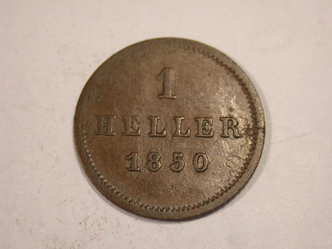  J03  Bayern  1 Heller  1850 in ss/ss+   Originalbilder   